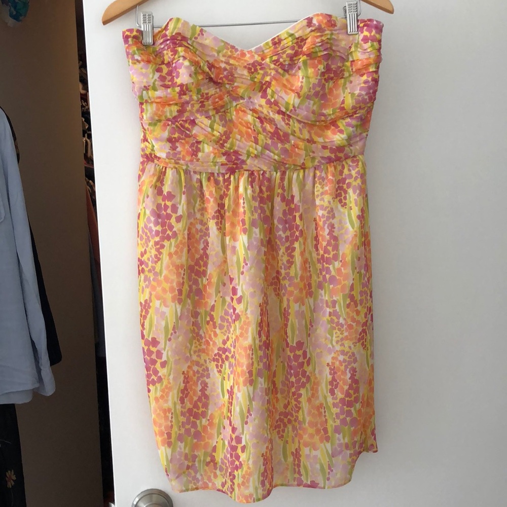 Shoshanna floral strapless dress size 8